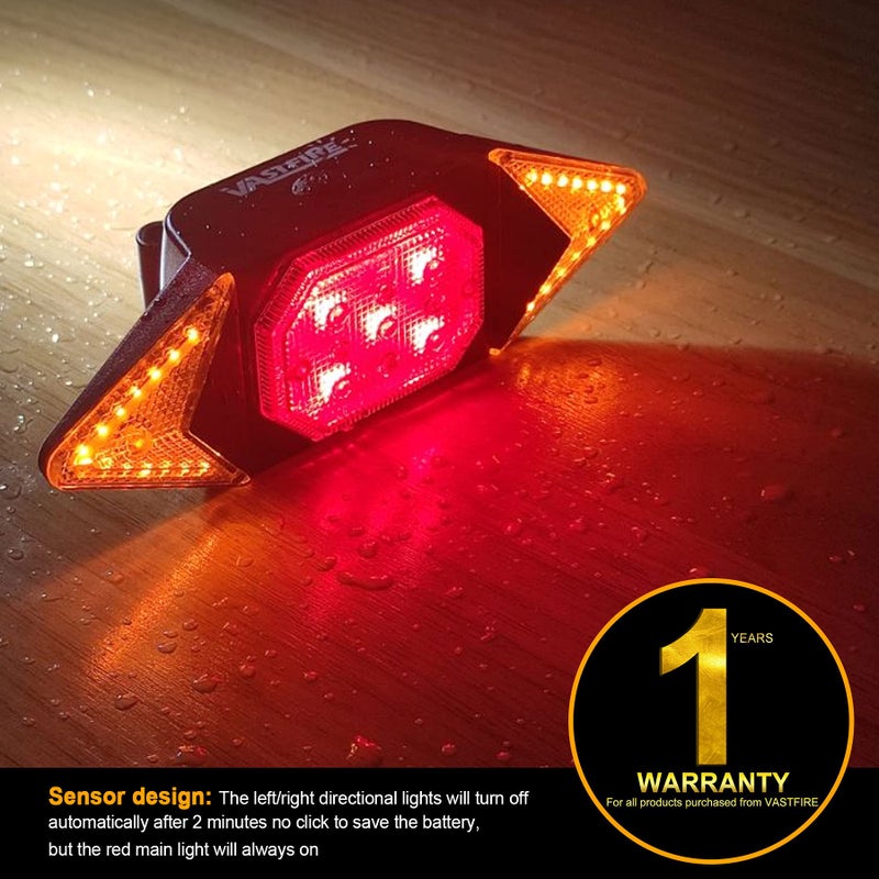 VASTFIRE Best Bike Turn Signals Rechargeable Rear Bicycle Light Luces para Bicicleta Waterproof Bike Indicators fit Handlebars, Saddle Rears, Cargo Carrier - Image 5